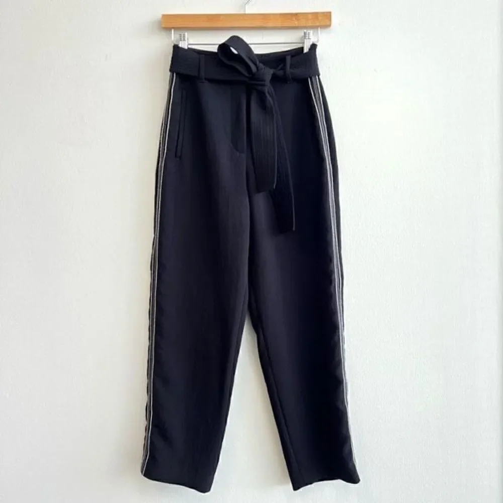 Aritzia Wilfred Tie-Front Black High Rise Ankle Pants Trousers Women’s Size 2